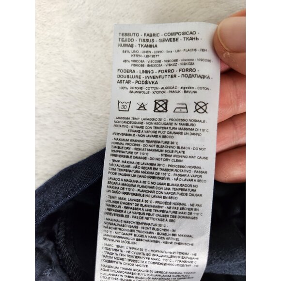 AX Armani Exchange Men's Linen Twill Chino Navy Blue Pants W31"x27" - Picture 13 of 16